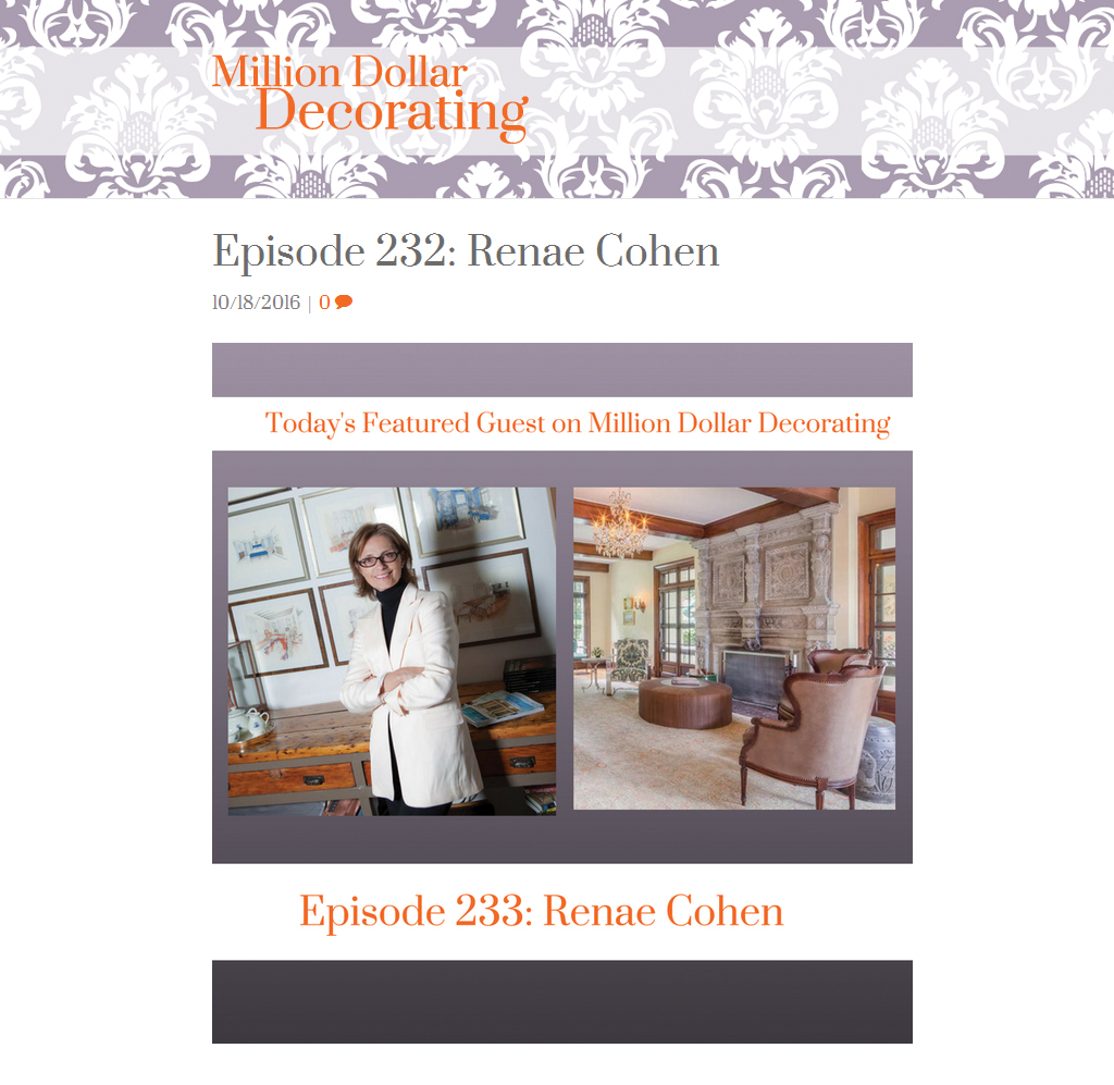 Million Dollar Decorating - Podcast with Renae Cohen